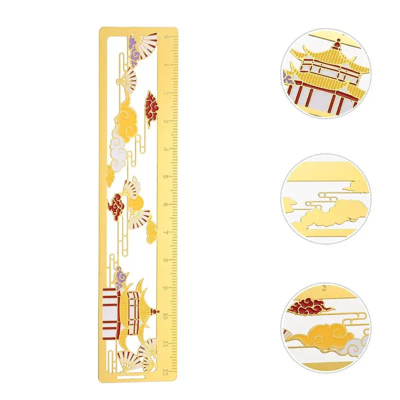 

Creative Delicate Bookmark Ruler Vintage Metal Colorful Book Page Marker