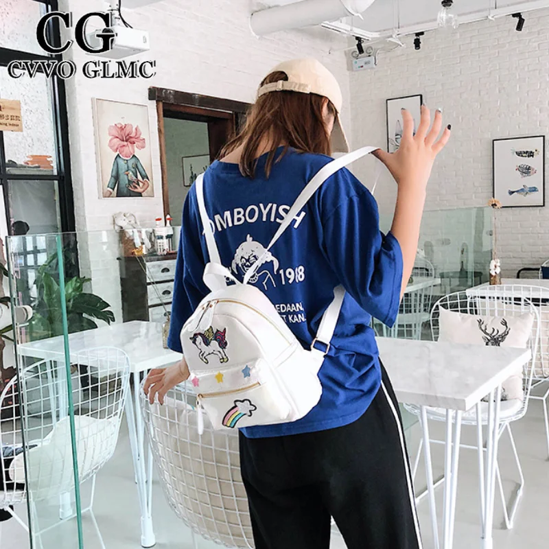 

Cvvo Glmc Unicorn Backpack Cartoon Girl Women Backpack Female Anime Laser Sequins Unicorn Holographic School Bag