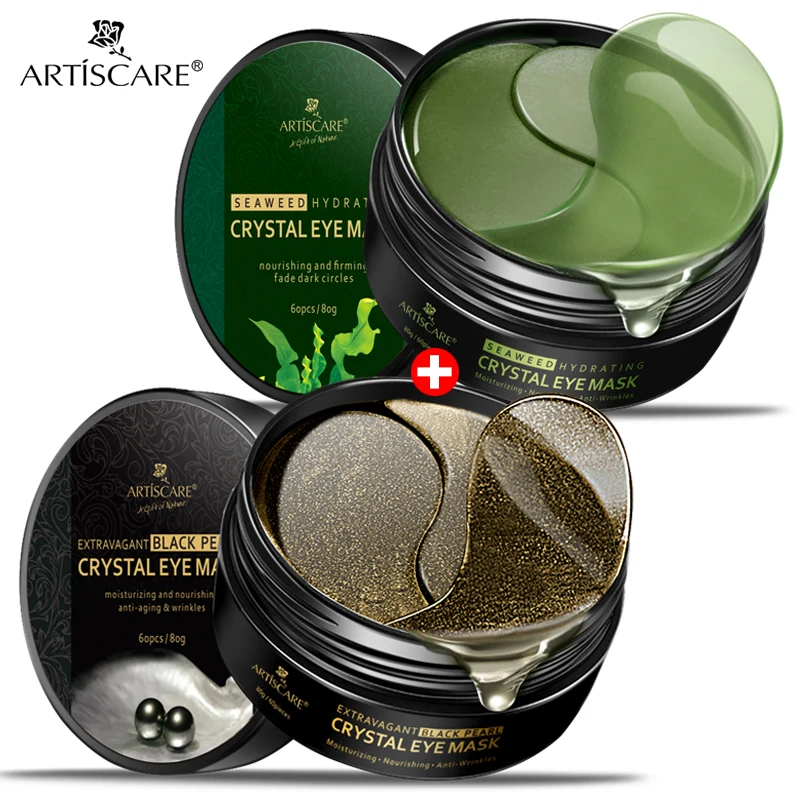 ARTISCARE морские водоросли увлажняющая кристальная черная жемчужная маска для глаз