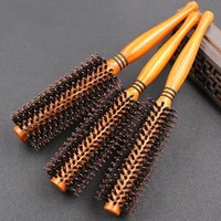 pigs mane comb pear hair styling solid wood curly hair comb perm cylinder rolling comb