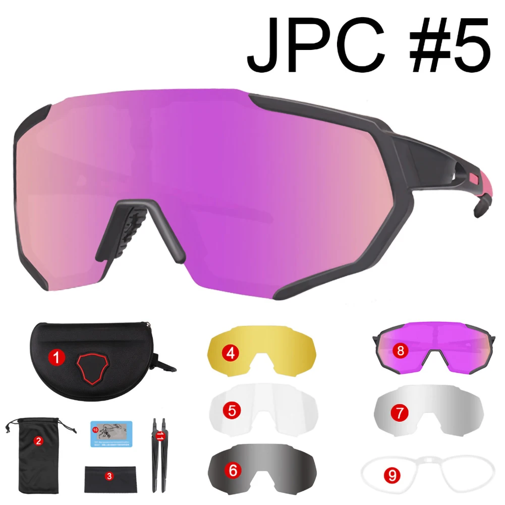 

Polarized Cycling Glasses with 5 Lens Road Bike Cycling Eyewear Cycling Sunglasses MTB Mountain Bicycle Cycling Goggles