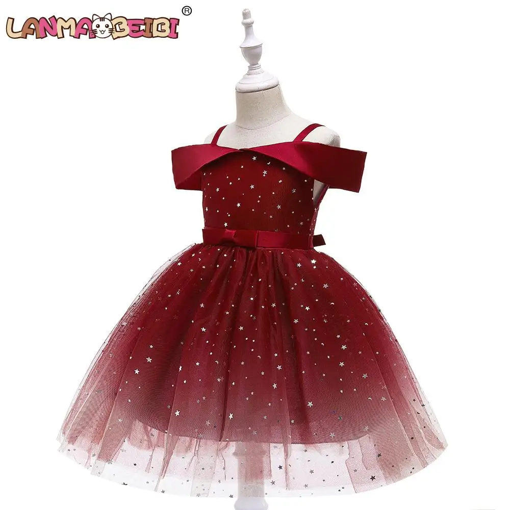 Платья для девочек блестящее женское свадебное платье детское с открытыми