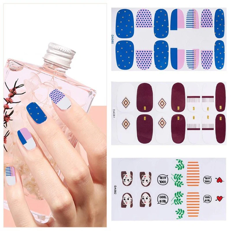 3 листа наклейки для ногтей маникюра клей красочные инструменты украшения на