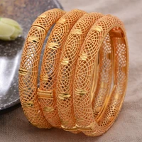 4pcslot dubai gold color bracelet bangles for women girls african wedding jewelry bride french bracelet bijoux for women