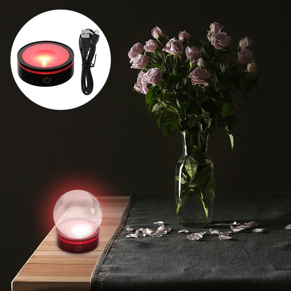 

LED Lamp Holder Colorful Lamp Base Round Double-layer Lamp Base (Battery)