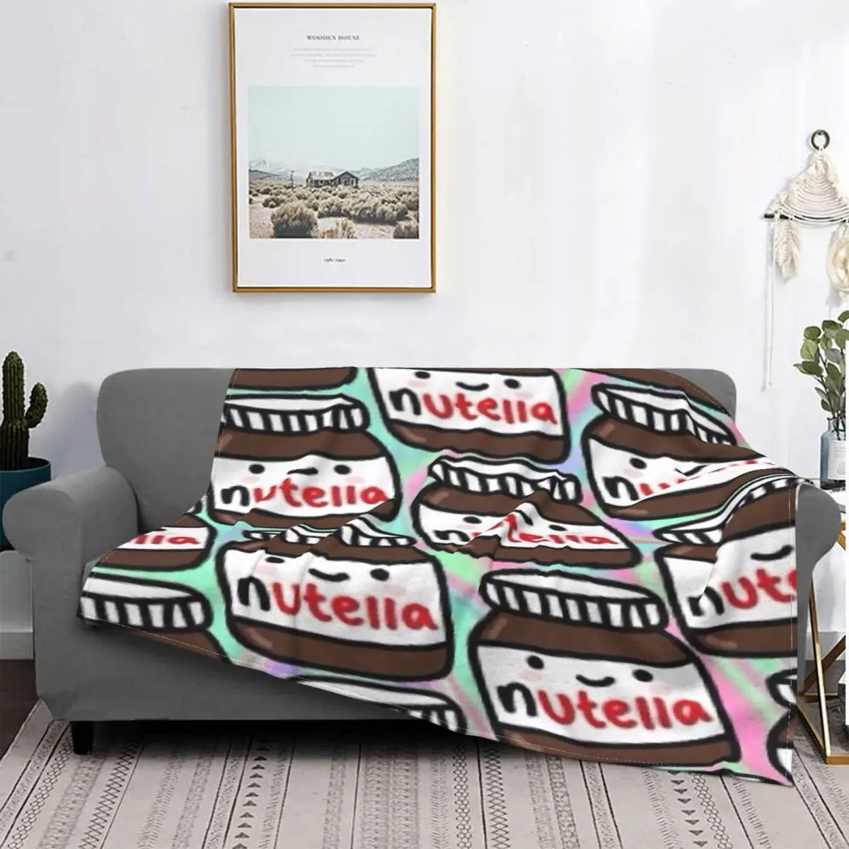 

Nutella 2-manta a cuadros para cama, coberde cama, manta double