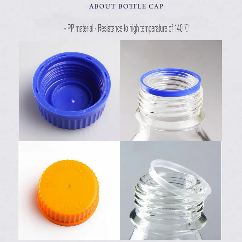 

1PC 100ml to 2000ml Lab Brown Screw cap Reagent bottle Amber Sealed bottle Glass Laboratory Sample Bottle