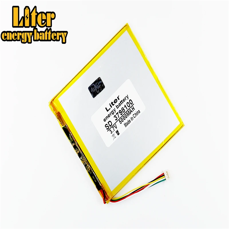 

1.0MM 5pin connector 3.7v 3798100 35100100 5000mah lithium polymer battery with pcm backup tablet pc battery