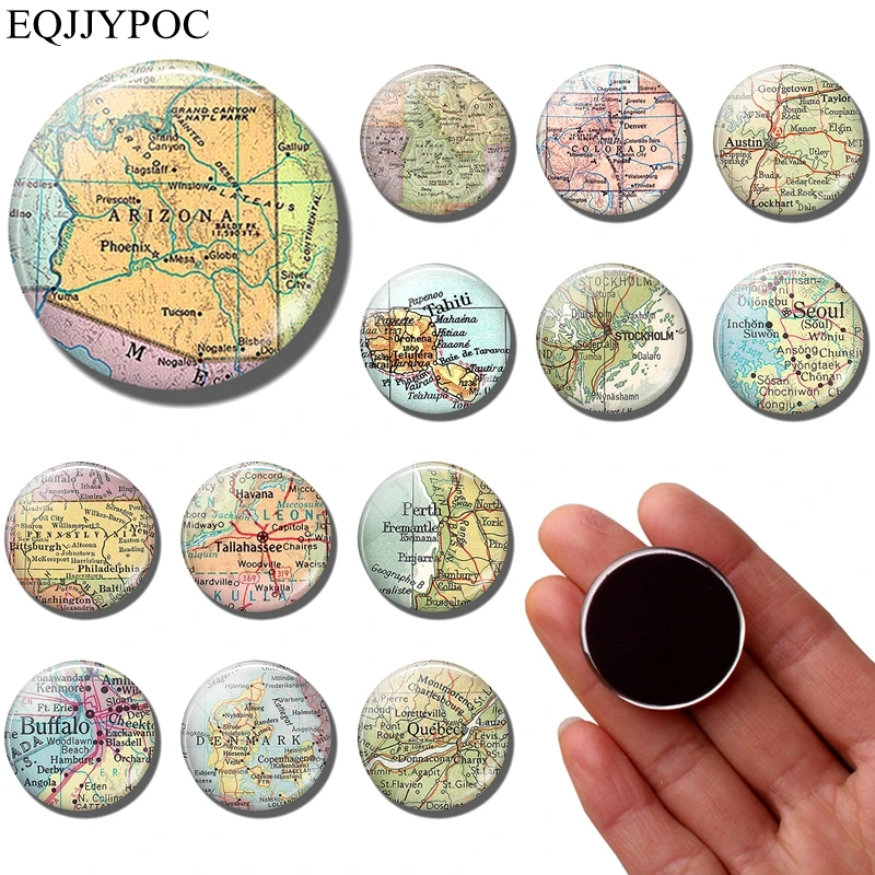 Магнит на холодильник 30 мм карта с рисунком Аризоны Айдахо Колорадо Таити