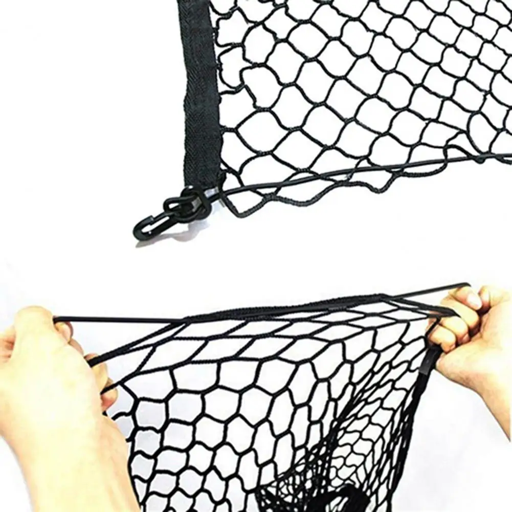 

HOT SALES!!! Universal Car Trunk Rear Cargo Organizer Storage Elastic Mesh Net Holder 4 Hooks