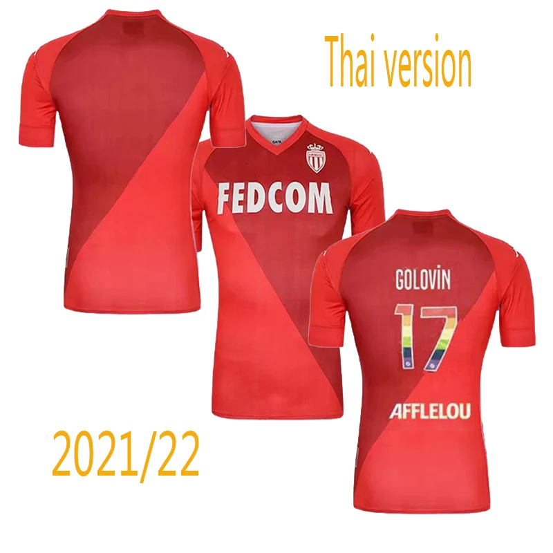 

AS Monaco Home And Away Soccer Jersey 2021 FABREGAS GOLOVIN FALCAO JOVETIC 2022 New Top Quality Men Adults Custom Made Jersey