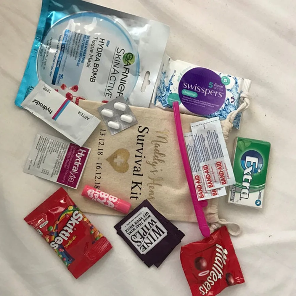 Персонализированный набор для выживания на свадьбу куры сумочки сувениров