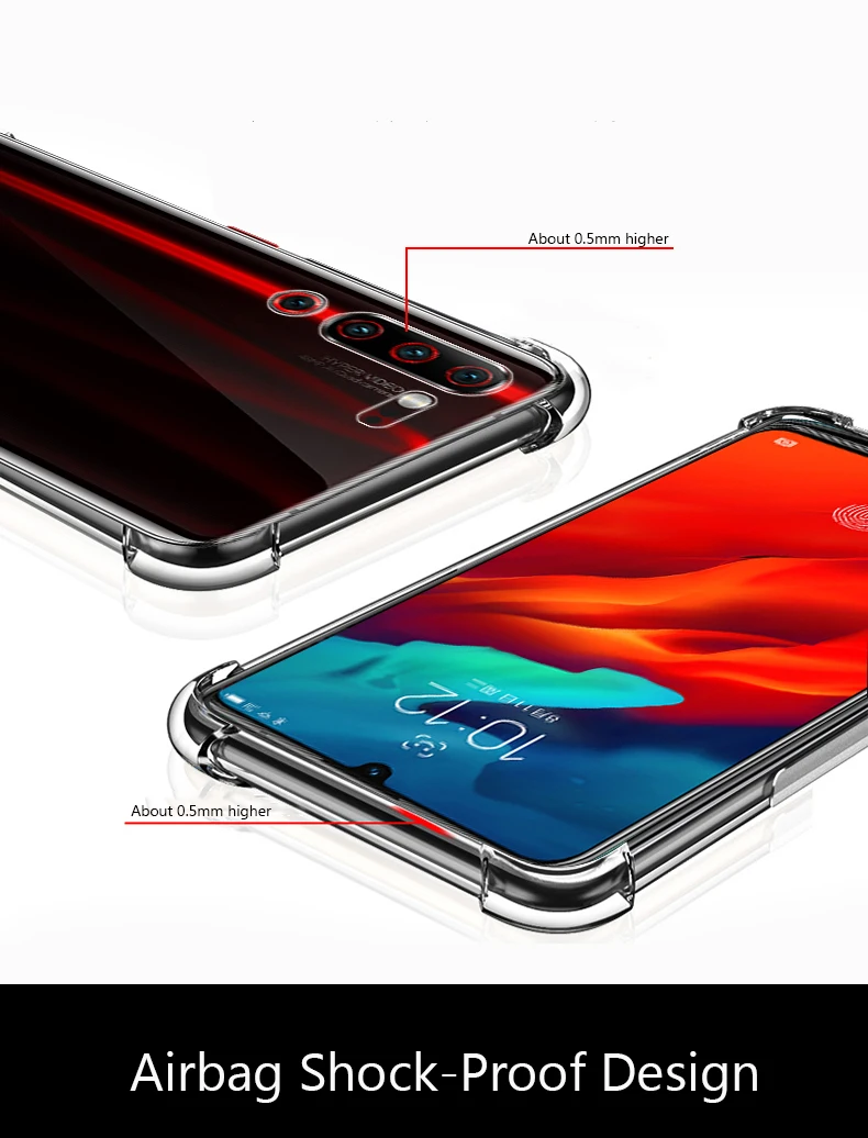 Роскошный противоударный прозрачный чехол-подушка безопасности для Lenovo Z6 Pro