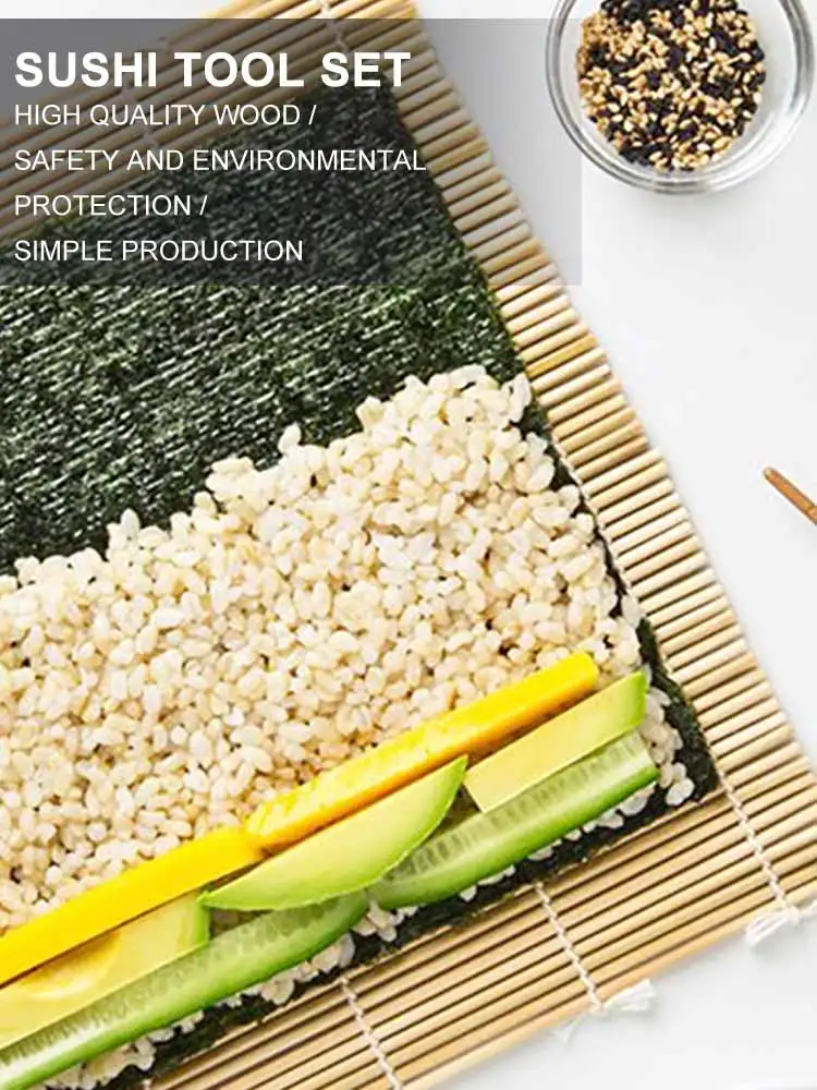 

1PC Sushi Making Kit Bamboo Sushi Mat Including Sushi Rolling Mats Chopsticks Paddle Spreader Beginner Sushi Kit Sushi Tools