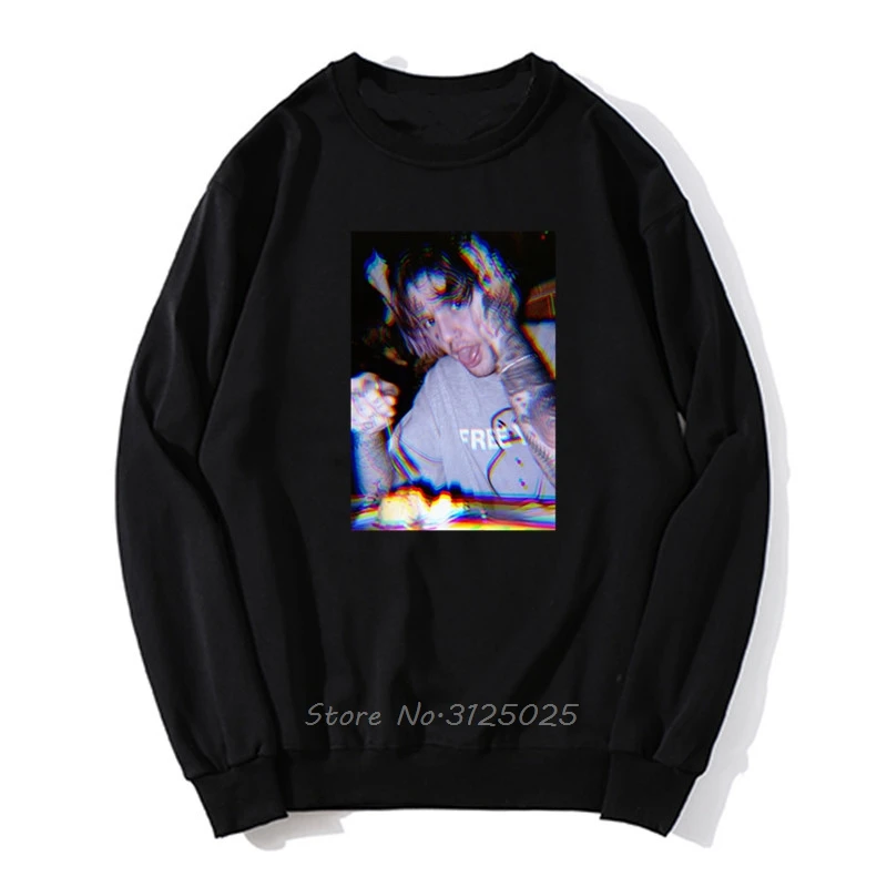 Толстовка мужская с капюшоном хипстерский пуловер в стиле хип-хоп рэп Лил Пип