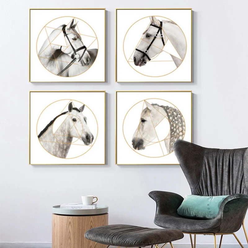 Постер с арабской лошадью настенная Картина на холсте животные картины плакаты и