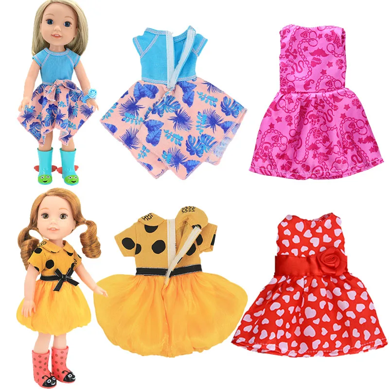 Подходит для 14 дюймов кукольная одежда с героями мультфильмов При ярком Цвета