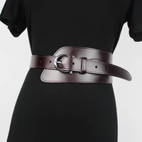 fashion design wide genuine leather belts for women black brown corset belt female vintage luxury wedding dress waistband new