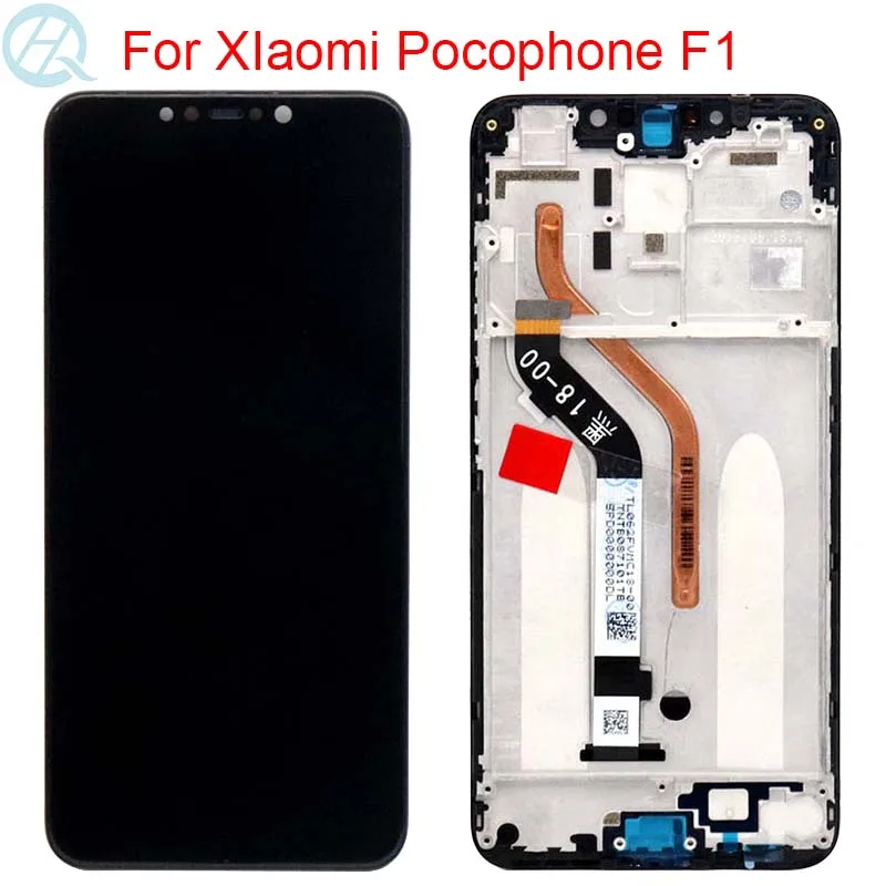 ЖК дисплей с рамкой для Xiaomi Pocophone F1 6 18 дюйма 10 точек касания|Экраны мобильных