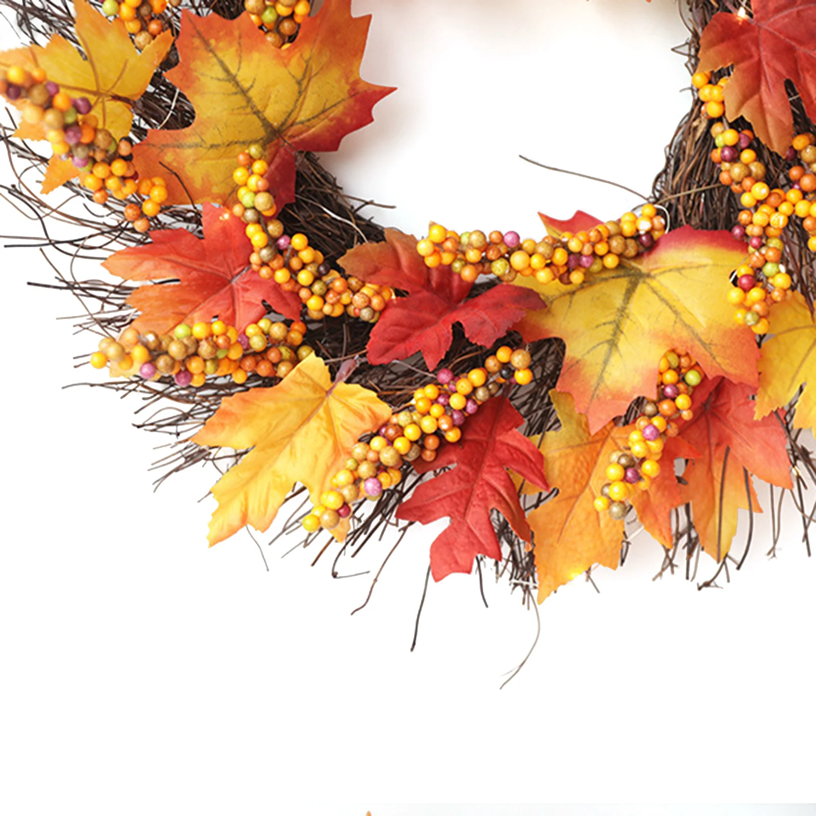 

Thanksgiving Fall Wreath Artificial Maple Leaves Wreath Decor Harvest Festival Autumn Wreath Bar Decoration Pumpkin Trusted