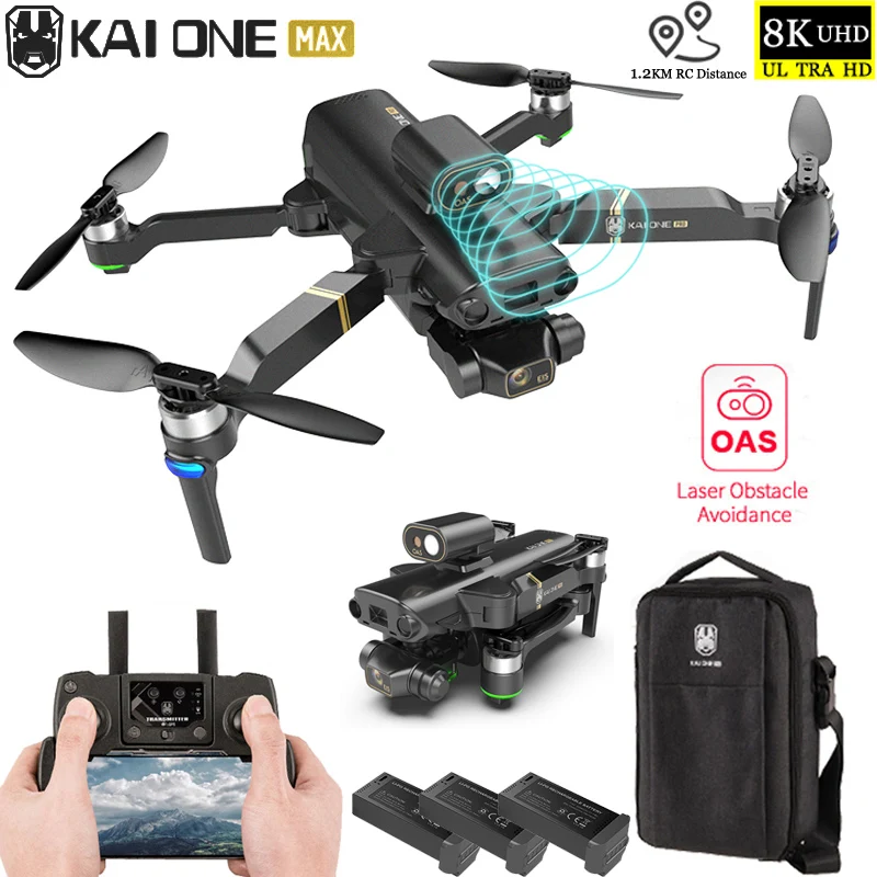 

KAI ONE MAX Drone With GPS 8K HD Dual Camera 3-Axis Gimbal Aerial Photography Obstacle Avoidance RC Foldable Quadcopter 1.2KM