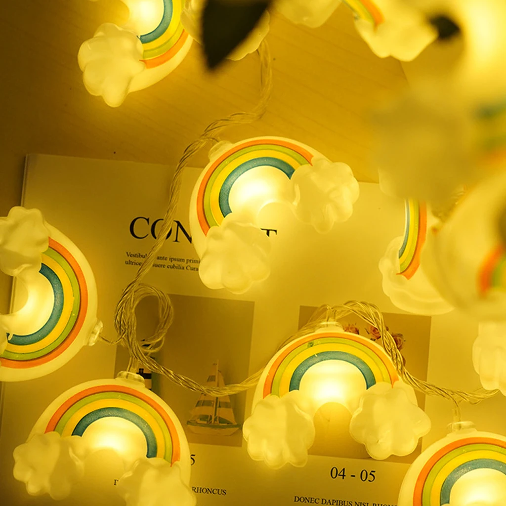 Радужная лампа гирлянда с золотыми листьями 10 светодиодов для свадьбы Рождества