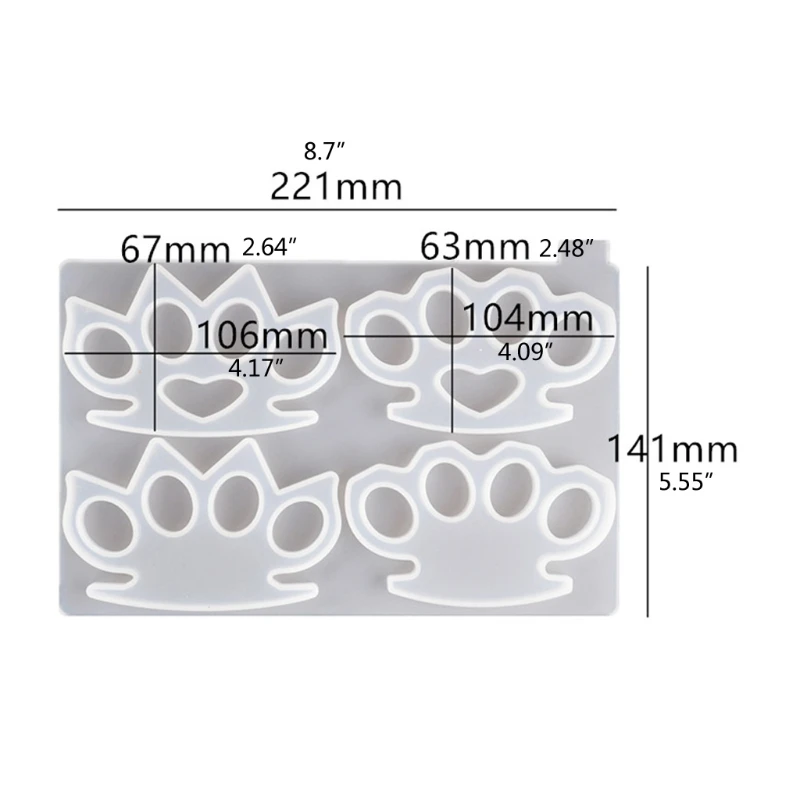 

Self Defense Keychain Resin Mold Tiger Paw Five Finger Knuckles Pendant Molds