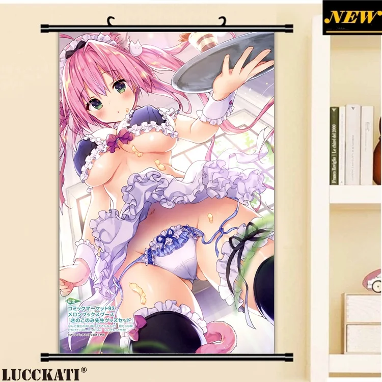 40X60 см Dengeki Moeoh бикини купальник бюстгальтер попка сексуальный лоли каплей мультфильм аниме Настенная картина плакат прокрутки холст живопись - Цвет: N