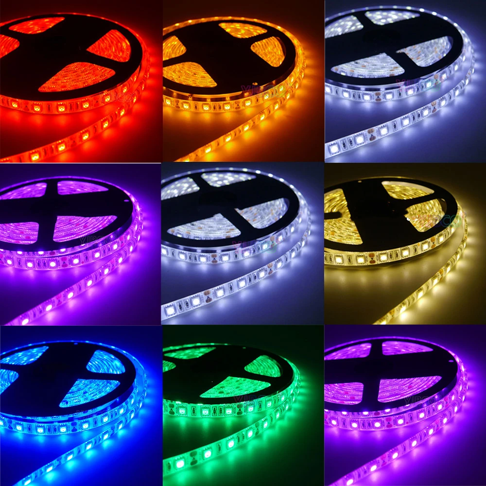 12 В Светодиодная лента 5050 RGB RGBW RGBWW 60 светодиодов/с 5 метров светодиодный в