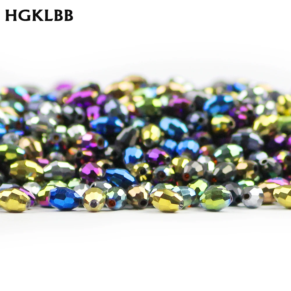 HGKLBB Бусины Из Рисовых зерен с австрийскими кристаллами 6*8 мм50 шт стеклянные
