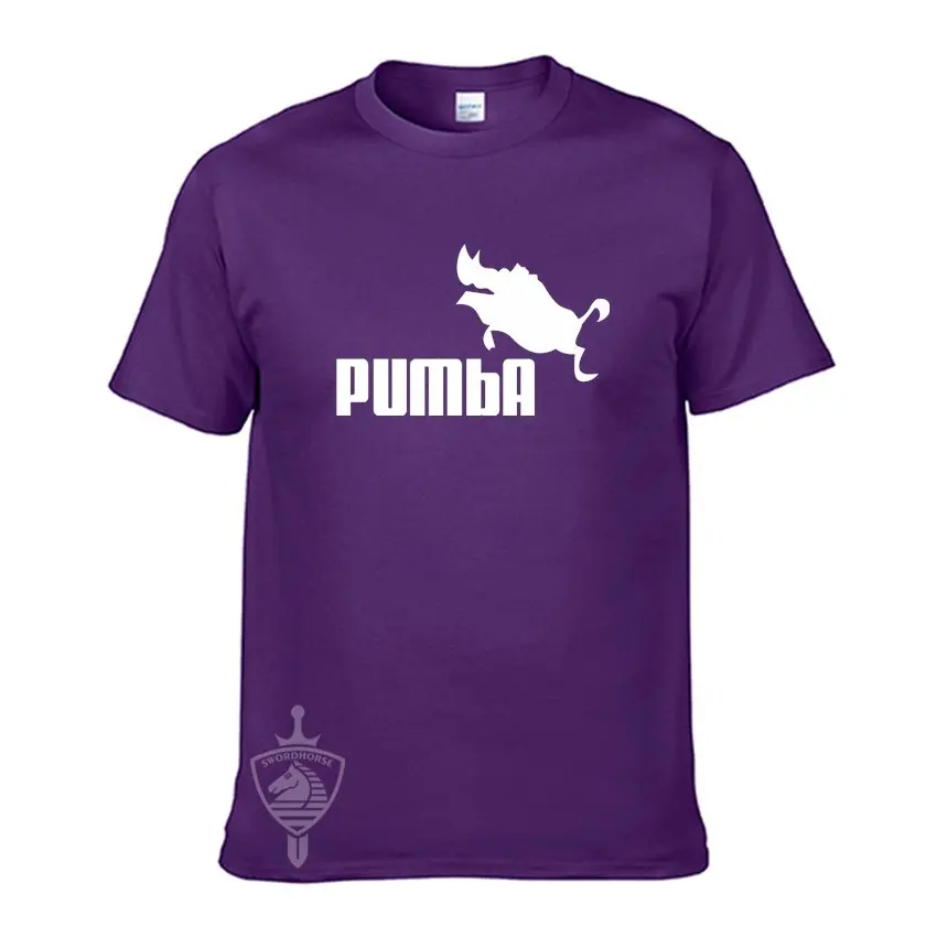 Европейский размер бренд PUMBA Лев Футболка Король Хлопок топы тройники мужские с