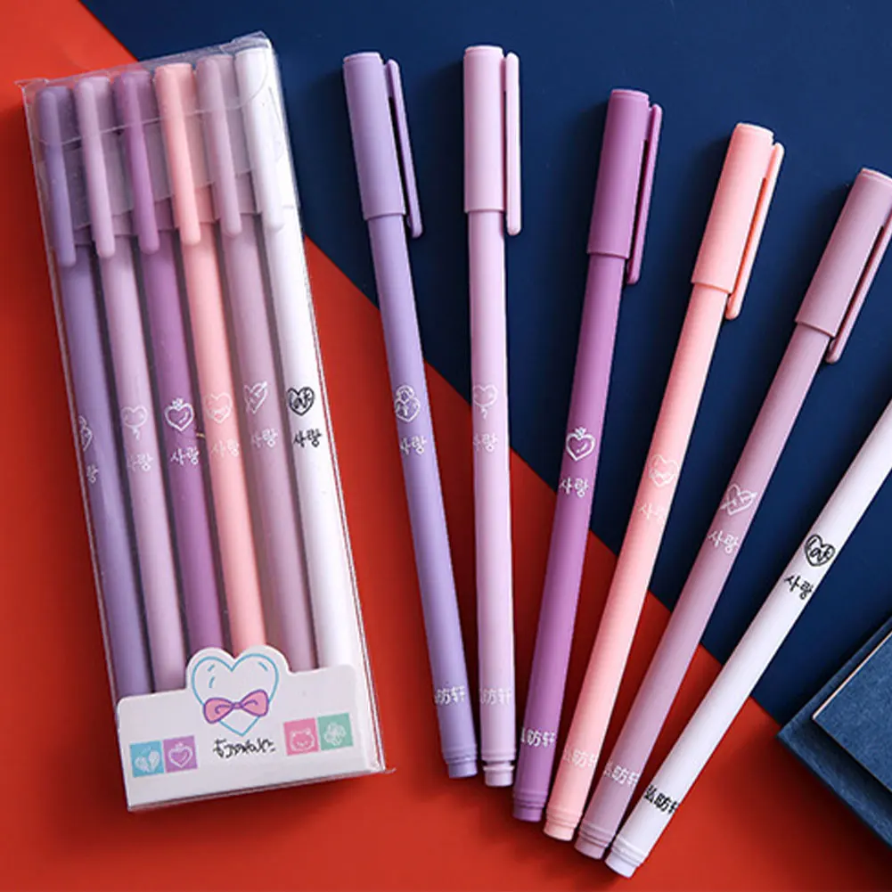 

6 шт. 0,5 мм быстросохнущая гелевая ручка с иглами домашняя цветная ручка для письма Morandi канцелярские принадлежности для школы студента офис...