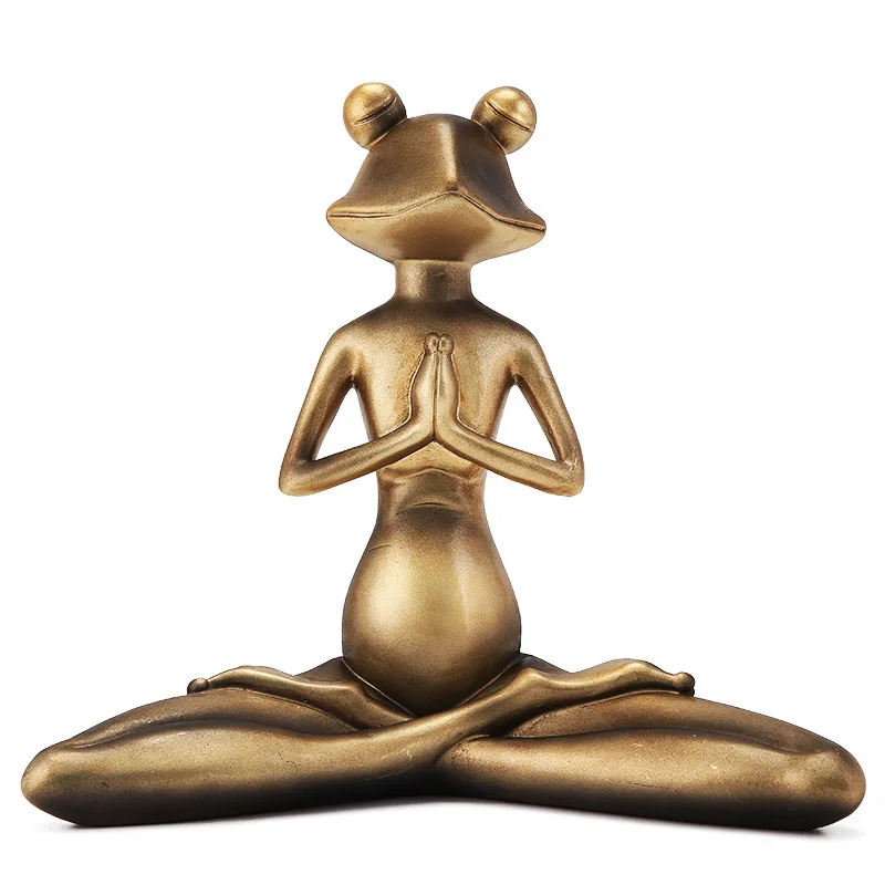 

Creative Home Crafts Retro Nordic Style Yoga Frog Office Desk Decoration Simple Resin Animal Model Home Decoration Accessories