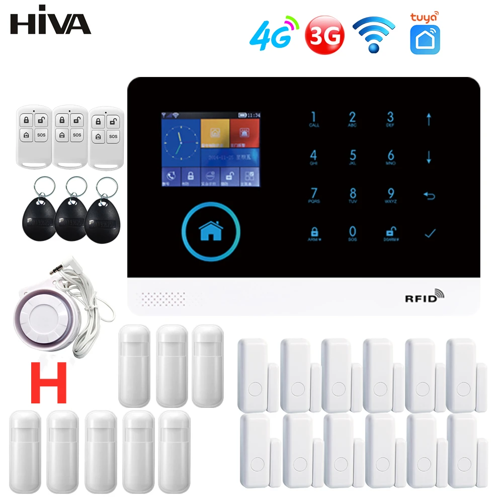 PG103 4G 3G GSM сигнализация Wi-Fi Системы Tuya приложения SmartLife Управление для домашной безопастности датчик тревоги PIR Поддержка Alexa и Google Assistant - изображение