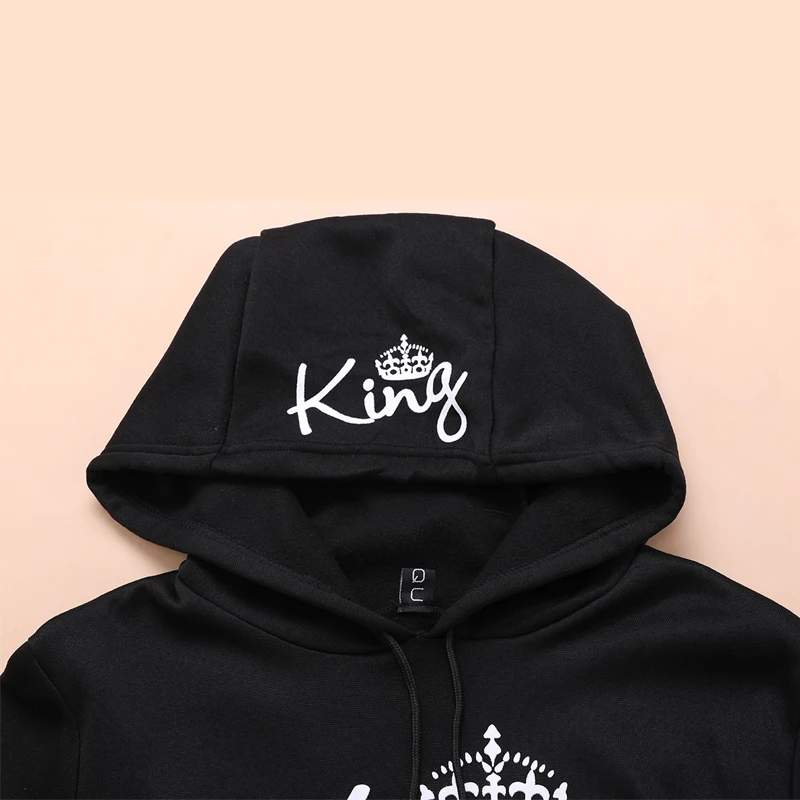 

2020 hot style QUEEN KING for lovers, monogrammed long-sleeved hoodie for lovers