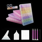 Набор инструментов для алмазной живописи, пластиковый ящик с 28 ячейками, набор инструментов, набор из 40 инкрустаций для алмазной вышивки