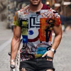 Мужские летние футболки, повседневные футболки с 3d принтом, короткий рукав, круглый вырез, топ, футболка 2022, графический пуловер, футболки, мужские летние футболки