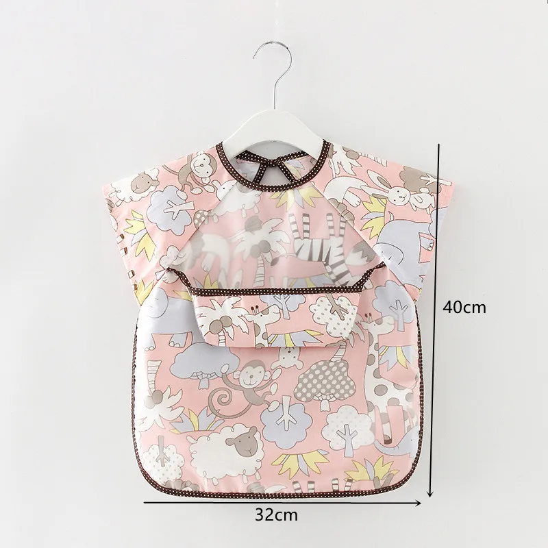 

Baby Bibs Bandana Cute Colorful Cartoon Bibs Waterproof Infant Eating Children Drawing Long Sleeve Apron Baby Self Feeding Bib