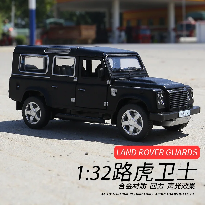 

1:32 отличный SUV Defender 4 литая металлическая Игрушечная машина из сплава, 4 двери, открысветильник свет, музыка, автомобиль, игрушки для детей, по...