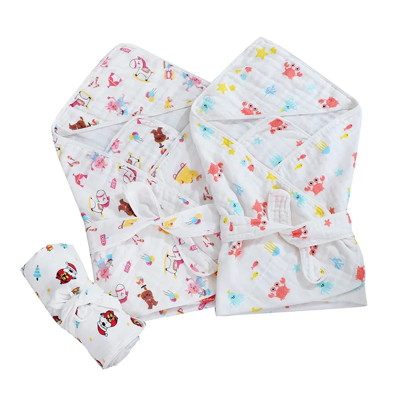 

Baby Swaddle Blanket Cap Newborn Hooded Wrap Cotton Swaddling Bag Baby Envelope Sleep sack Bedding 90*90cm Kids Bath Towel