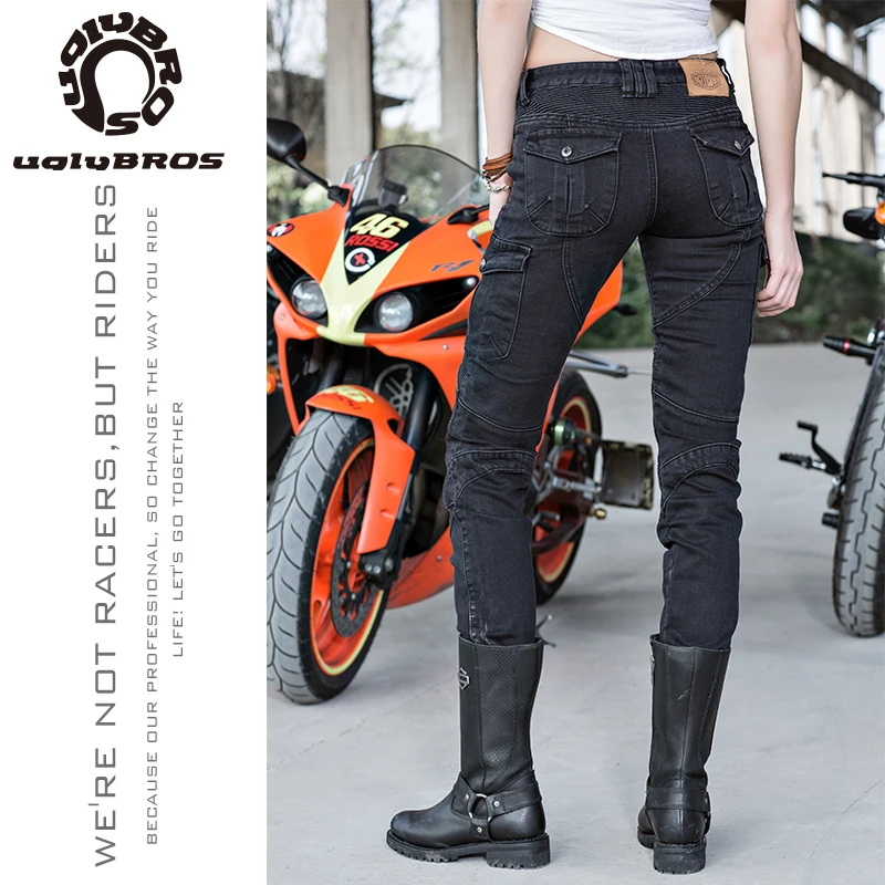 Углиброс женские мотоциклетные джинсы для безопасного катания на открытом воздухе, защиты и безопасности при езде на мотоцикле, брюки Панталоны Мото Мотокросс размер: 25-27 дюймов.