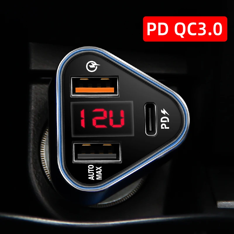Быстрое зарядное устройство CDEN QC3.0 для автомобиля Type C PD3.0 мобильный телефон USB