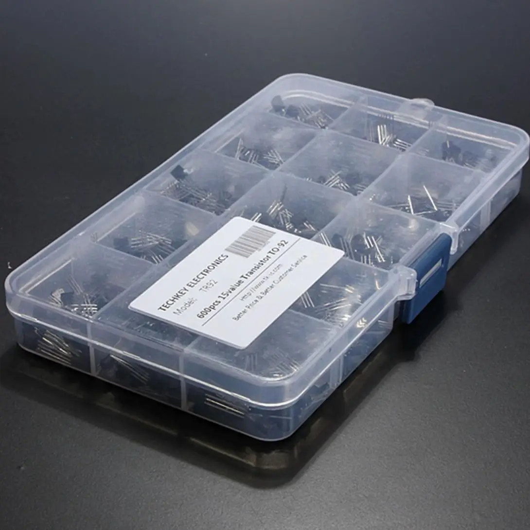 

600pcs 15 Value x 40pcs Transistors Box Pack TO-92 Assortment Box Kit