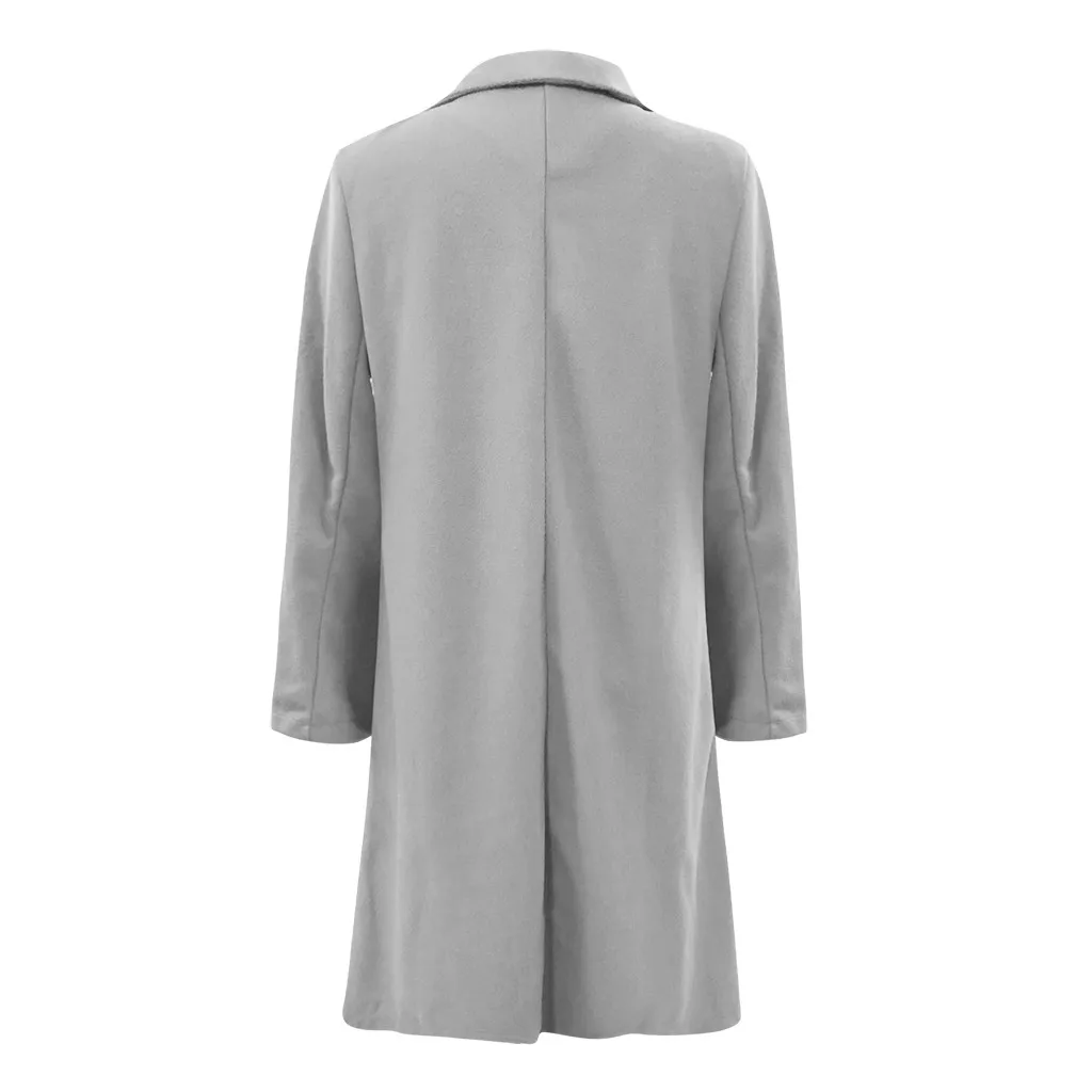 Cashmere Woolen Women Coat Winter Plus Size Vintage Warm Solid Lapel Long Wool Coat Manteau Femme Abrigos Mujer Plaszcze Damskie