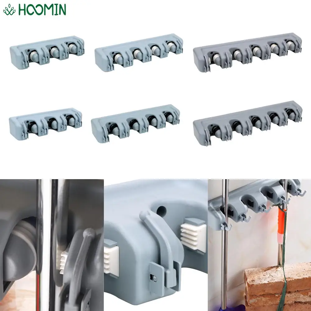 

Multi-Functional Wall Mounted Plastic Mop Holder Broom Holder Tool Kitchen Storage Broom Holder 3 Styles Storage Holder