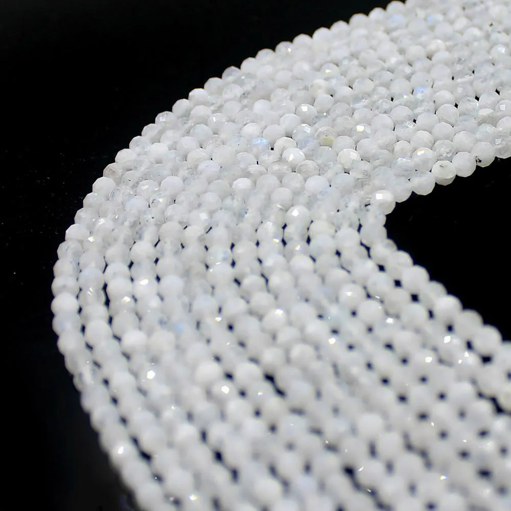 Бесплатная доставка 4 мм граненый круглый белый лунный камень ювелирные