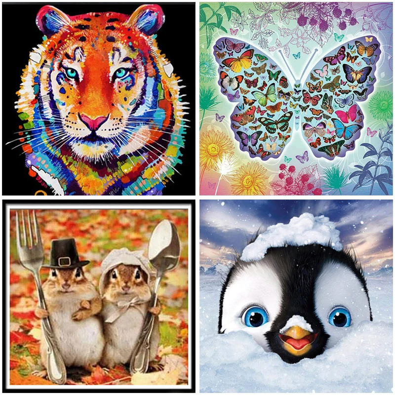 

DIY Cool Animal Craft 5D Diamond Painting Full Round & Square Resin Mosaic Embroidery Cross Stitch Kits Wall Decor Gift