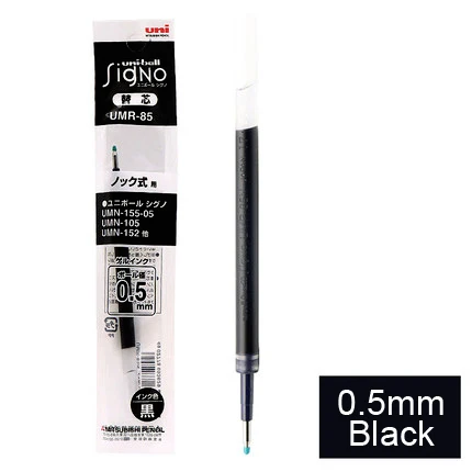 Black 8 шт./лот Mitsubishi Uni UMR-85/83 гелевая ручка 0,5/0,38 мм Шар Signo пополнения чернил для UMN-105 UMN-152 UMN-207 заправляемая ручка канцелярских принадлежностей - Цвет: Black