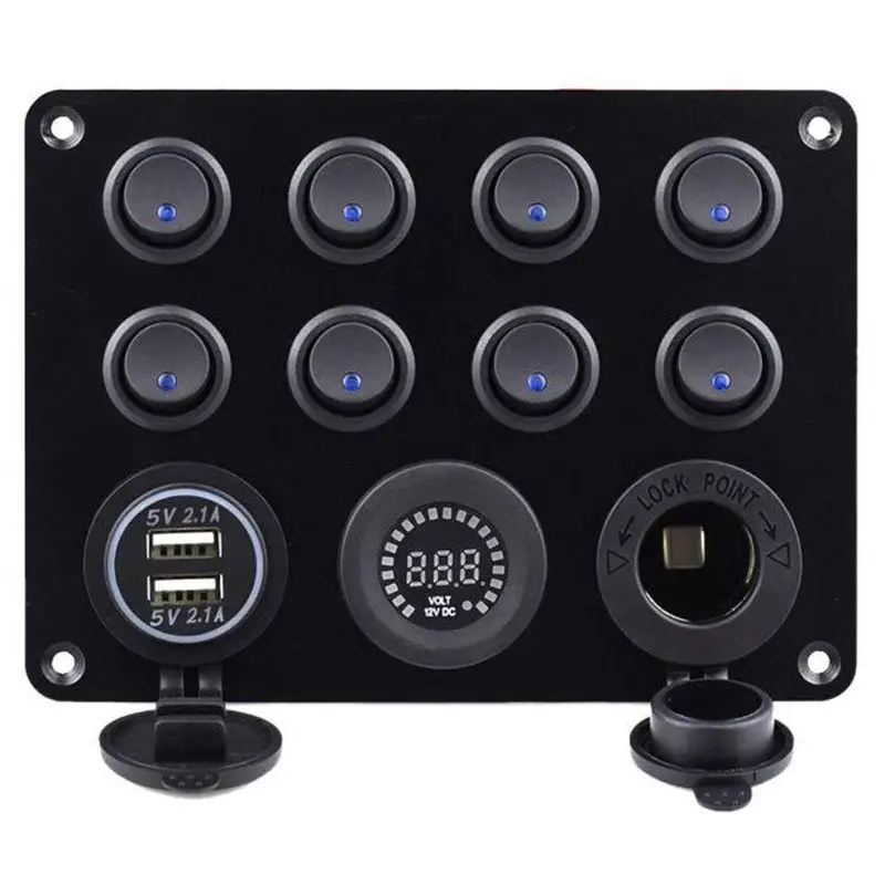Interruptor de Balancim Tomada para rv Grupo On-fora Painel Duplo Usb Carregador Caminhão Carro Barco Novo 2021 8