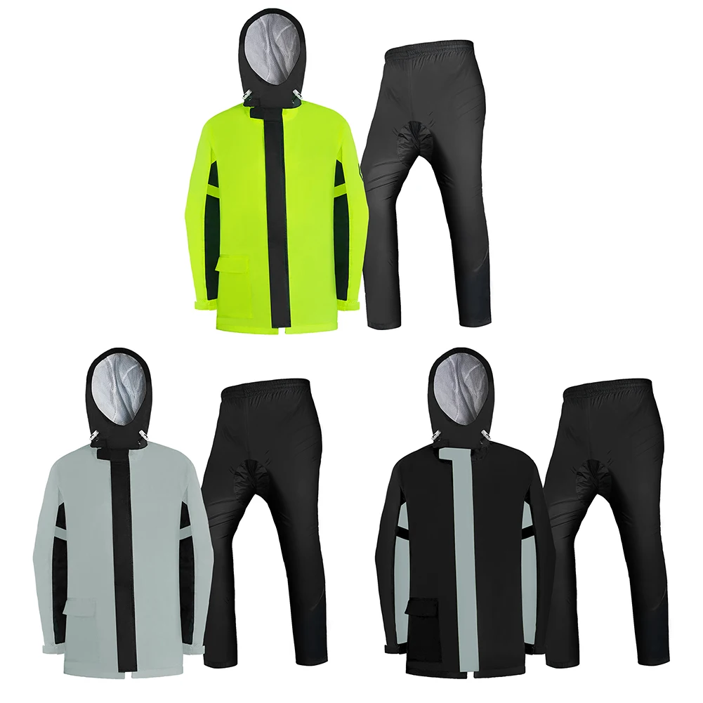 

WUPP мотоциклетный дождевой костюм Водонепроницаемый Воздухопроницаемый плащ куртка брюки со светоотражающими полосами на открытом воздух...